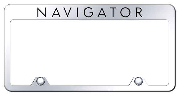 Lincoln Navigator Steel Truck Frame - Laser Etched Mirrored License Plate Frame - RF.NAV.EC