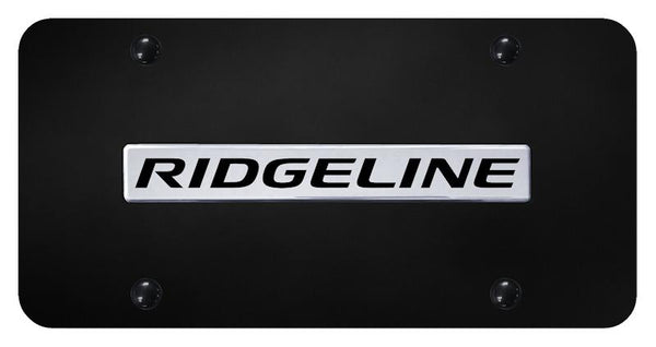 Honda Ridgeline Chrome on Black 3D Bar License Plate - RID.N.CB