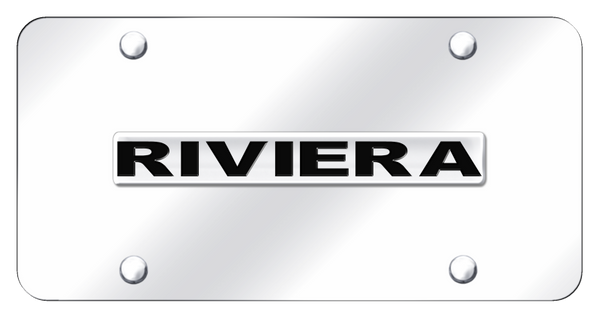 Buick Riviera Name License Plate - Chrome on Mirrored License Plate - RIV.N.CC