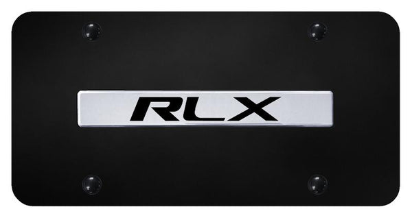 Acura RLX Chrome on Black 3D Bar License Plate - RLX.N.CB