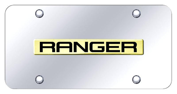 Ford Ranger Gold on Chrome 3D Bar License Plate - RNG.N.GC