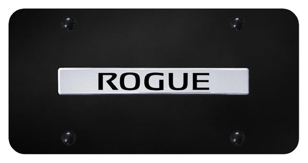 Nissan Rogue Chrome on Black 3D Bar License Plate - ROG.N.CB