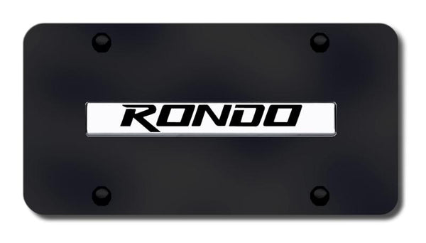 Kia Rondo Chrome on Black 3D Bar License Plate - RON.N.CB