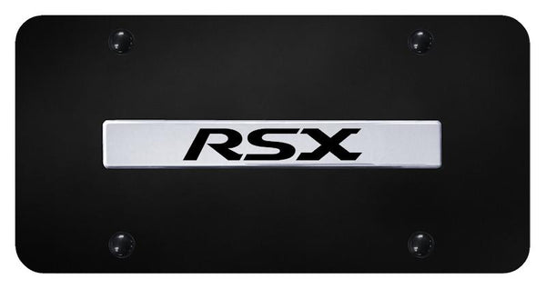 Acura RSX Chrome on Black 3D Bar License Plate - RSX.N.CB