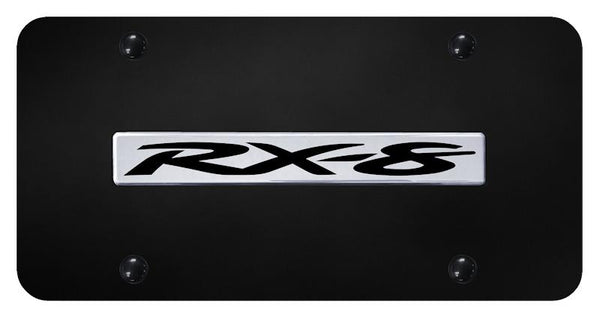 Mazda RX-8 Chrome on Black 3D Bar License Plate - RX8.N.CB