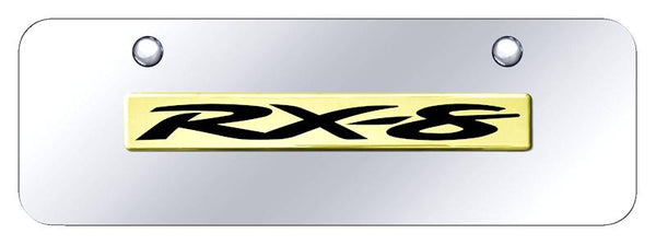 Mazda RX8 Gold on Chrome 3D Bar Mini License Plate - RX8.N.GCM