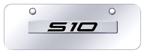 Chevrolet S-10 Chrome on Chrome 3D Bar Mini License Plate - S10.N.CCM