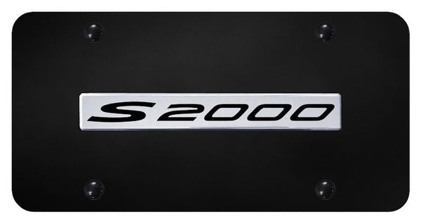 Honda S2000 Chrome on Black 3D Bar License Plate - S20.N.CB