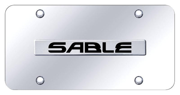 Ford Sable Chrome on Chrome 3D Bar License Plate - SBL.N.CC