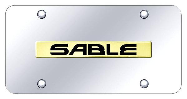 Ford Sable Gold on Chrome 3D Bar License Plate - SBL.N.GC