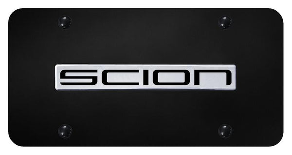 Toyota Scion Chrome on Black 3D Bar License Plate - SCI.N.CB