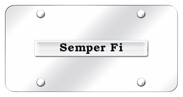 Semper Fi Name License Plate - Chrome on Mirrored License Plate - SEFI.N.CC