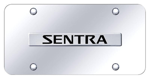 Nissan Sentra Chrome on Chrome 3D Bar License Plate - SEN.N.CC