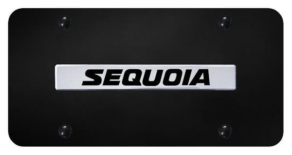 Toyota Sequoia Chrome on Black 3D Bar License Plate - SEQ.N.CB
