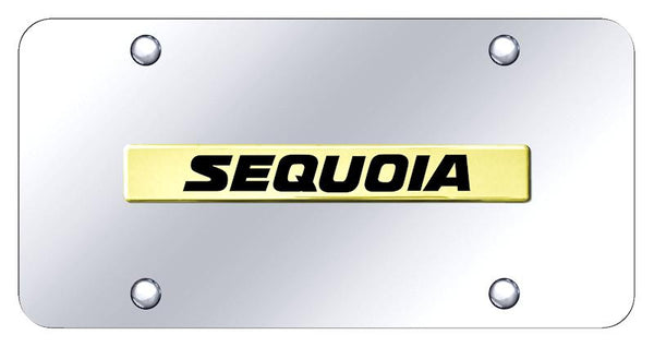 Toyota Sequoia Gold on Chrome 3D Bar License Plate - SEQ.N.GC