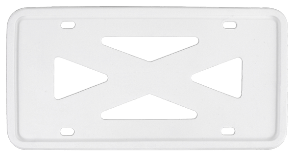 Blank 4-Hole Wide Rail Silicone Frame - White License Plate Frame - SF.451.WH