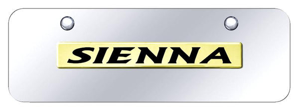 Toyota Sienna Gold on Chrome 3D Bar Mini License Plate - SIE.N.GCM