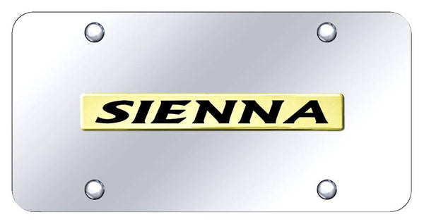 Toyota Sienna Gold on Chrome 3D Bar License Plate - SIE.N.GC