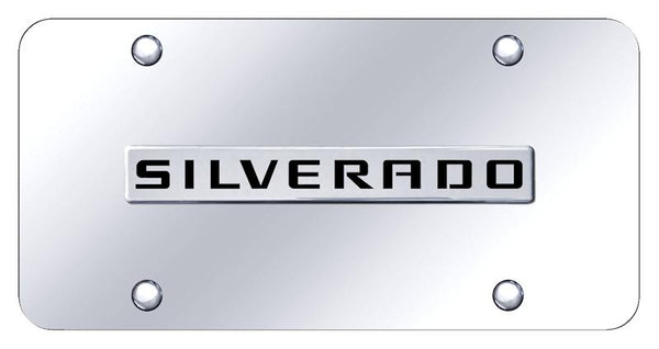 Chevrolet Silverado Chrome on Chrome 3D Bar License Plate - SIL.N.CC