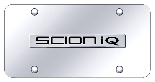Toyota Scion iQ Chrome on Chrome 3D Bar License Plate - SIQ.N.CC