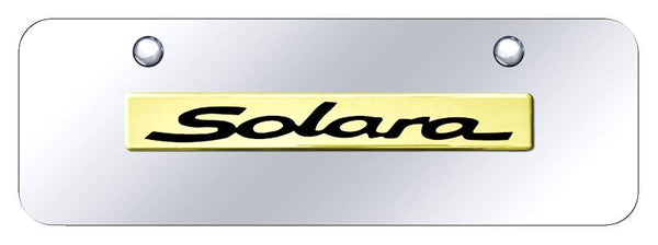 Toyota Solara Gold on Chrome 3D Bar Mini License Plate - SOL.N.GCM