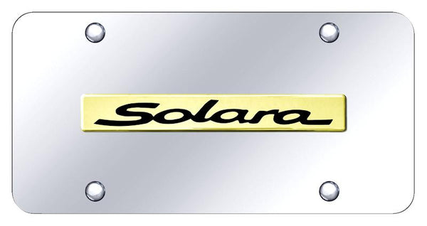 Toyota Solara Gold on Chrome 3D Bar License Plate - SOL.N.GC