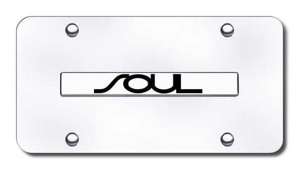 Kia Soul Chrome on Chrome 3D Bar License Plate - SOUL.N.CC