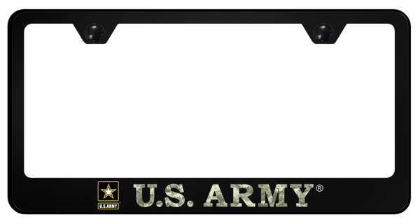 Army Camo PC Frame - UV Print on Black License Plate Frame - SP.ARMYC.UB