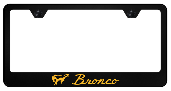 Ford Bronco Orange PC Frame - UV Print on Black License Plate Frame - SP.BRO.ORA.UB