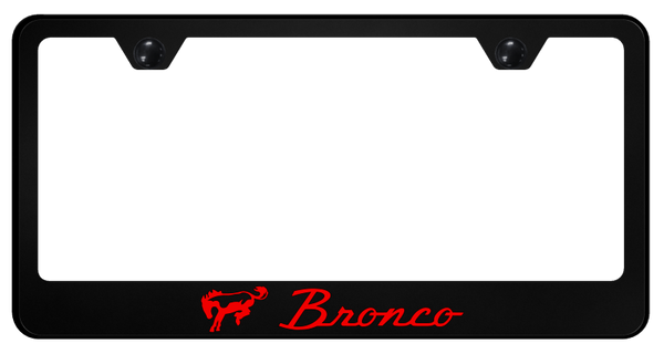 Ford Bronco Red PC Frame - UV Print on Black License Plate Frame - SP.BRO.RED.UB