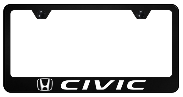 Honda Civic PC Frame - UV Print on Black License Plate Frame - SP.CIV.UB