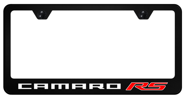 Chevrolet Camaro RS PC Frame - UV Print on Black License Plate Frame - SP.CMRRS.UB