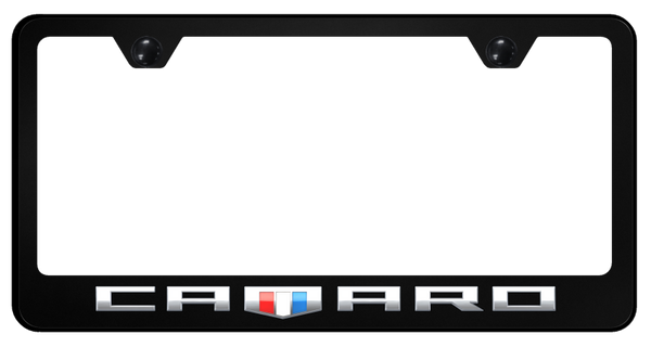 Chevrolet Camaro Shield PC Frame - UV Print on Black License Plate Frame - SP.CMRSH.UB