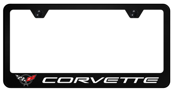 Chevrolet Corvette C5 PC Frame - UV Print on Black License Plate Frame - SP.COV5.UB