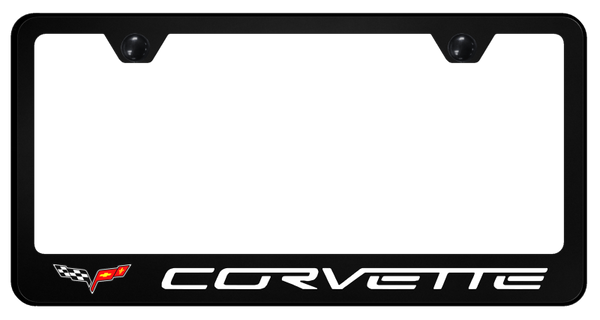 Chevrolet Corvette C6 PC Frame - UV Print on Black License Plate Frame - SP.COV6.UB