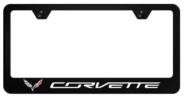 Chevrolet Corvette C7 PC Frame - UV Print on Black License Plate Frame - SP.COV7.UB