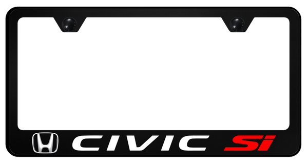 Honda Civic SI PC Frame - UV Print on Black License Plate Frame - SP.CSI.UB