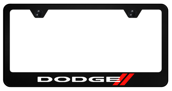 Dodge Dodge Stripe PC Frame - UV Print on Black License Plate Frame - SP.DODS.UB