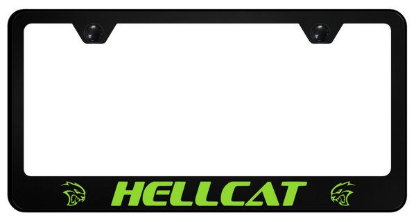 Mopar Hellcat Green PC Frame - UV Print on Black License Plate Frame - SP.HLC.GRN.UB