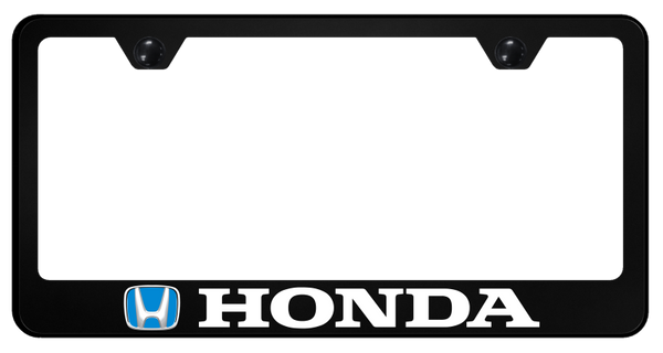 Honda Honda (Blue Fill) PC Frame - UV Print on Black License Plate Frame - SP.HON.BL.UB