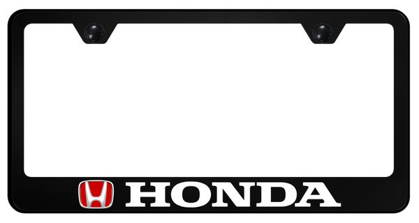 Honda Honda (Red Fill) PC Frame - UV Print on Black License Plate Frame - SP.HON.R.UB