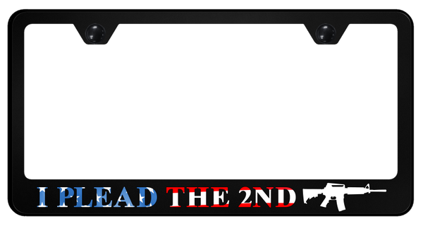 I Plead the Second PC Frame - UV Print on Black License Plate Frame - SP.IPT2.UB