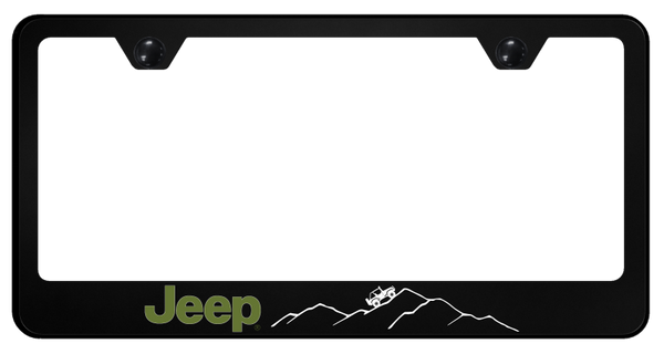 Jeep Jeep Green Mountain PC Frame - UV Print on Black License Plate Frame - SP.JEEM2.UB