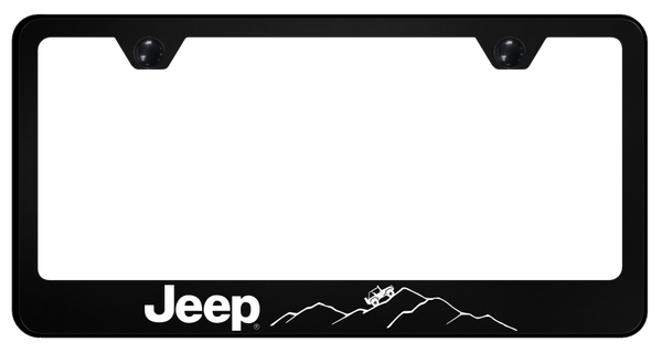 Jeep Jeep Mountain PC Frame - UV Print on Black License Plate Frame - SP.JEEM.UB