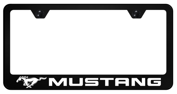 Mustang Mustang PC Frame - UV Print on Black License Plate Frame - SP.MUS.UB