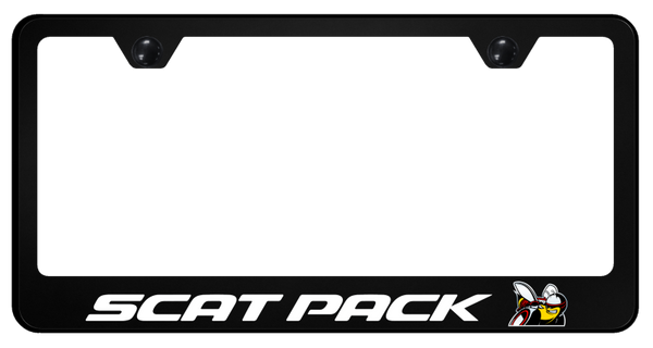 Dodge Scat Pack PC Frame - UV Print on Black License Plate Frame - SP.SCAT.UB