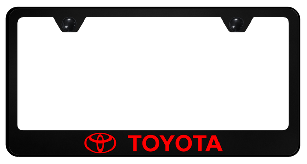 Toyota Toyota Red Logo PC Frame - UV Print on Black License Plate Frame - SP.TOY.R.UB