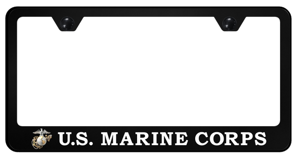 U.S.M.C. Insignia PC Frame - UV Print on Black License Plate Frame - SP.USMC2.UB