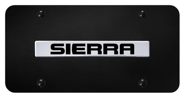 GMC Sierra Chrome on Black 3D Bar License Plate - SRR.N.CB