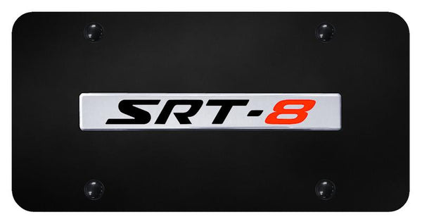 Chevrolet SRT8 Chrome on Black 3D Bar License Plate - SRT8.N.CB